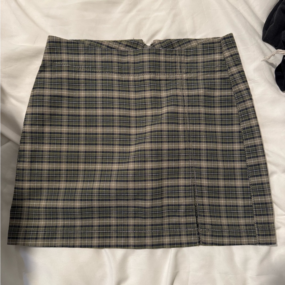 American Eagle Outfitters Plaid Mini Skirt - Black and Tan